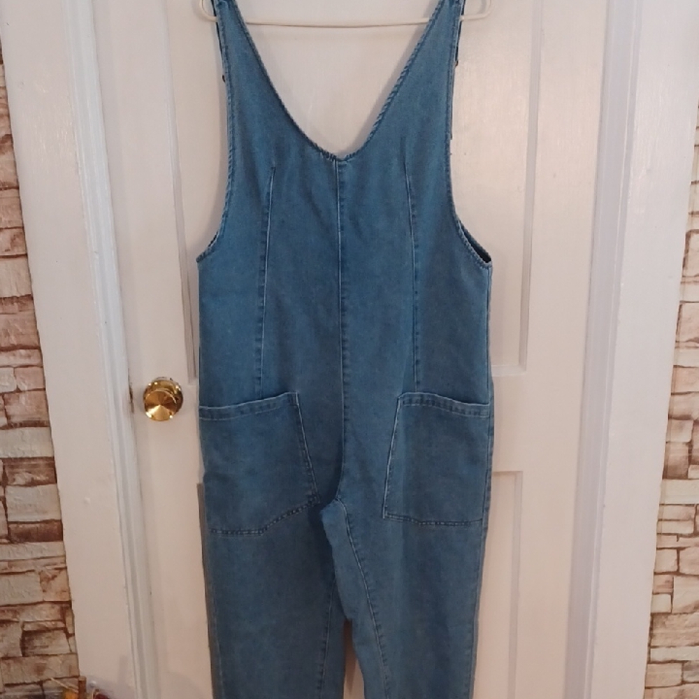 Casual Blue Women's Denim Overalls